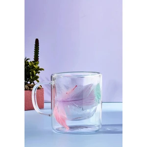 Double Feather 300 ml Cidarlı Kupa Bardak Çay