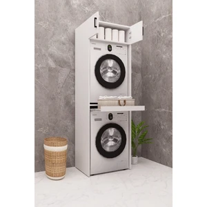 Demirbal Mobilya Mdf Çamaşır Makinesi ve Kurutma Makinesi Dolabı 210 beyaz