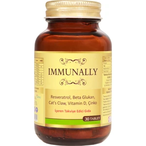 Immunally Resveratrol, Beta Glukan, Cat’s Claw, Vitamin D, Çinko İçeren Takviye Edici Gıda