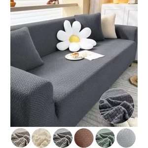 Jakarlı Tuğla Desen Koltuk Örtüsü Çekyat Kanepe Kılıfı Lastikli Kayma Yapmayan 3 Kişilik