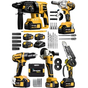 Alman Drg-5st Kömürsüz 5x3 S 5'li Set Kırıcı Delici Somun Sıkma Taşlama Makinesi Matkap Dal Budama 3 Akülü S
