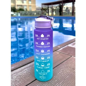 Motivasyonel Su Matarası Mor Suluk 750ML Spor Salonu Su Şişesi