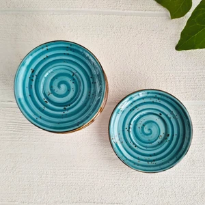 Winter Porselen Çaytabağı 6 Adet - Mavi