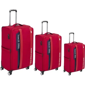 U.S. Polo Assn. Us Polo Assn 24031-24032 3'lü Set Ultra Light Hafif Lüx Kumaş Tekerlekli Valiz
