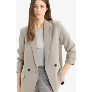 Oversize Geniş Kalıp Ceket Yaka Cepli Düğmeli Blazer Ceket C2457AX25SP