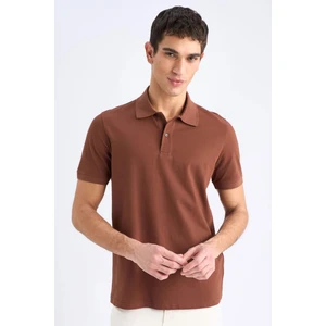 %100 Pamuk Regular Fit Kısa Kollu Basic Düz Pike Kumaş Polo Tişört C1293AX25SP