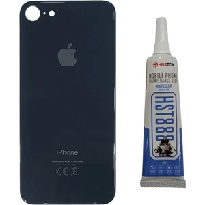 İndirim Plus Apple iPhone 8 Arka Kapak Pil Kapağı + Yapıştırıcı Siyah Renk