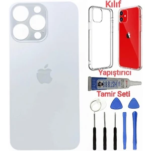 İndirim Plus Apple iPhone 14 Pro Arka Kapak Pil Kapağı + Yapıştırıcı+Kılıf+Tamir Seti  Beyaz Renk