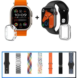 Hx Duo Suit Max 2'li Akıllı Saat Watch Ultra 2 | Watch 9 Akıllı Saat & 7 Kordon ve Koruyucu Hediye