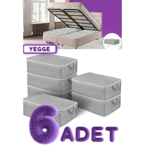 6 Adet - Büyük Boy Bazaaltı ve Çekyat Hurç 64 x 45 x 22 cm Antrasit Gri