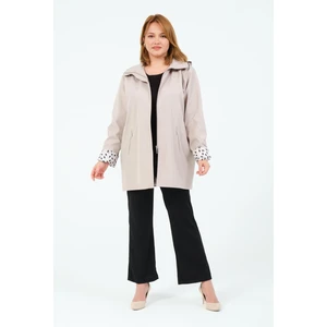 Seyhan Büyük Beden Kadın Mevsimlik  Astarlı Kısa Polyester Trençkot