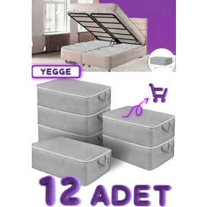 12 Adet Büyük Boy Bazaaltı ve Çekyat Hurç 64 x 45 x 22 cm Antrasit Gri Baza Altı Hurç Saklama Hurcu