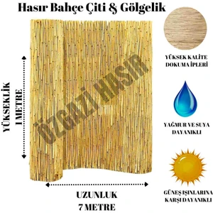 1 Metre x 7 Metre Hasır Bahçe Çiti Balkon Çiti Gölgelik ve Dekorasyon