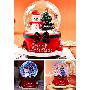 Home Dekor Hediye 13  cm  Işıklı Müzikli Kar Küresi Yeni Yıl Hediyesi Yılbaşı Kardan Adam Işıklı Müzikli Kar Küresi Yeni Yıl Kardan Adam Temalı Kar Küresi