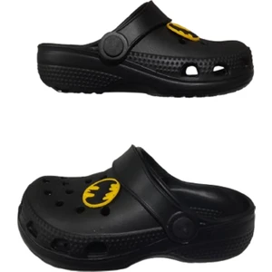 Bebek Çocuk Siyah Renkli Batman Figürlü Kaydırmaz Ortopedik Sandalet Terlik