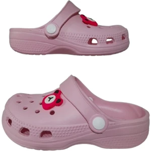 Bebek Çocuk Pembe Renkli Ayıcık Figürlü Kaydırmaz Ortopedik Sandalet Terlik