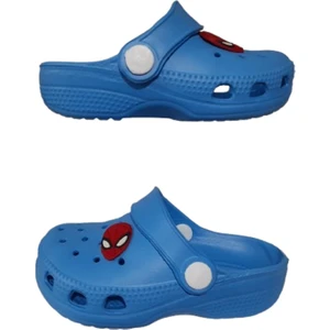 Bebek Çocuk Mavi Renkli Örümcek Adam Figürlü Kaydırmaz Ortopedik Sandalet Terlik