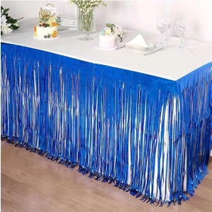 Patladı Gitti Metalize Masa Eteği Mavi 70 x 300  cm