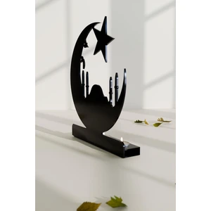 Dekoratif Hilal&yıldız Cami Tasarımlı Metal Mumluk Şamdan.