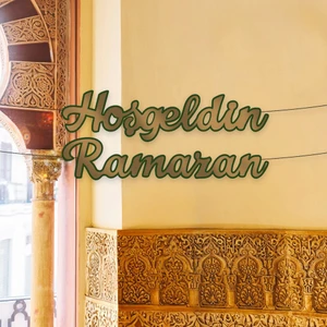 Kaligrafik Harf Afiş Hoşgeldin Ramazan