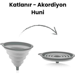 Katlanabilir Huni Akordiyon Huni, Yer Kaplamaz Silikon, Kolay Kullanım Silikon Huni