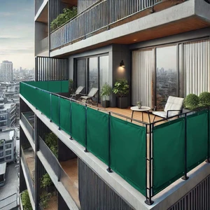 Size Ne Lazım 90 cm Yükseklik Yeşil Pvc Su Geçirmez Balkon Demiri Korkuluk Çit Branda