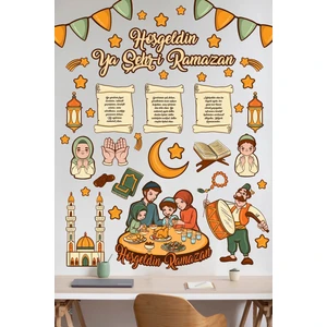 Kt Grup Ramazan Ayı Temalı Cam Duvar Dolap Süsleri Hoşgeldin Ramazan Sticker Seti