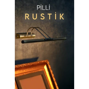 Pilli Rustik Eskitme Desenli Gold Flüt LED Aplik Duvar Tablo ve Ayna Üstü LED Aydınlatma Pil Hediyeli