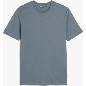 Pamuklu Kısa Kollu Bisiklet Yaka Basic Slim Fit Tişört