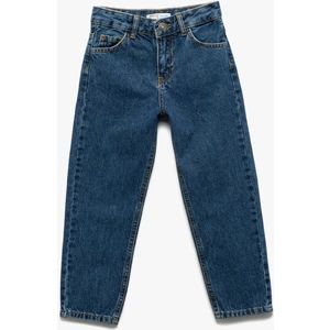 Pamuklu Beli Ayarlanabilir Lastikli Cepli Denim Pantolon