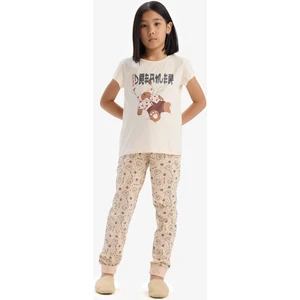 Kız Çocuk Pijama Takımı Baskılı Kısa Kollu Üst Desenli Alt E2222A825SP