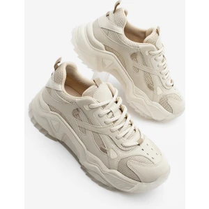 Kadın Sneaker Kalın Taban Bağcıklı Spor Ayakkabı Pizen