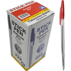 Tükenmez Kalem 1.0 mm 50'li Kutu Kırmızı KOD:222