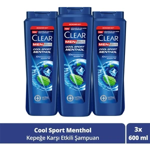 Men Kepeğe Karşı Etkili Şampuan Cool Sport Menthol 600 ml x3