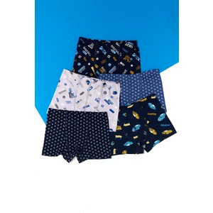Erkek Çocuk 5'li Paket Karışık Desenli Boxer
