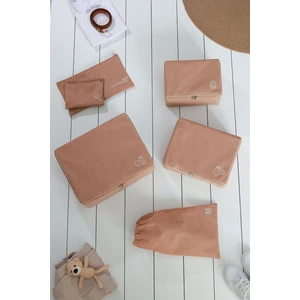 Rek Home 6'lı Bej Valiz Düzenleyici Bavul İçi Organizer Set Seyehat Hurcu
