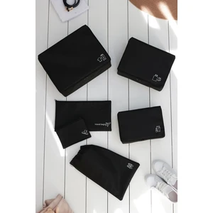 Rek Home 6'lı Siyah Valiz Düzenleyici Bavul İçi Organizer Set Seyehat Hurcu