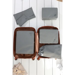 Rek Home 6'lı Gri Valiz Düzenleyici Bavul İçi Organizer Set Seyehat Hurcu