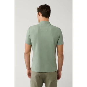 Avva Erkek Mint Yeşil Kıvrılmaz Polo Yaka %100 Pamuk Basic Regular Fit T-Shirt B001032