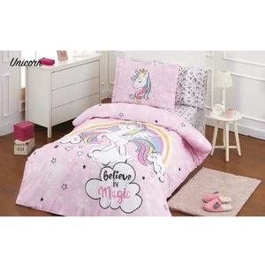 Pembe Unicorn Tek Kişilik Nevresim Takımı