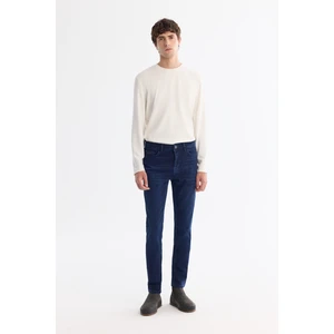 Erkek Lacivert Eskitme Yıkama Esnek Jean Pantolon B003521