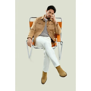 Erkek Ekru Berlin Slim Fit Rinse Yıkamalı Esnek Pantolon A41y3504