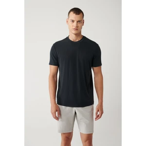 Erkek Antrasit Bisiklet Yaka Baskılı Soft Touch T-Shirt A41Y1032
