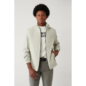 Avva Erkek Taş Dik Yaka Reflektör Baskılı Esnek Su İtici Bi-Stretch İnce Comfort Fit Mont A41Y6023