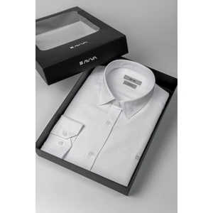 Erkek Beyaz Hediye Kutulu Gömlek Klasik Yaka Kolay Ütülenebilir Pamuklu Slim Fit A41y2235