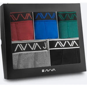 Erkek Multi Color 5'li Düz Esnek Kumaş Pamuklu Kutulu Boxer E009540