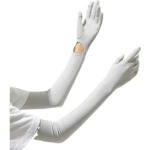 Ilkbahar ve Yaz Buz Ipek Uzun Güneş Koruyucu Eldiven Kadın Yaz Anti-Uv Kol Kılıfı Açık Naylon Kapak Buz Hissi (Yurt Dışından)