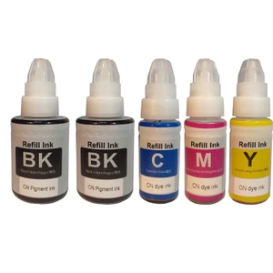Duruink Canon Pixma G3400 GI-490 Uyumlu Muadil Mürekkep Seti 2X135ML Siyah + 3X70ML Renkli