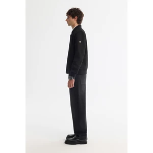 Avva Erkek Siyah Fermuarlı Süet Dokulu Bomber Comfort Fit İnce Mont B006045