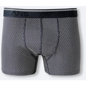 Erkek Lacivert Geometrik Desenli Esnek Kumaş Pamuklu Boxer A41y9517